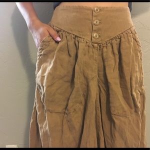 Free People Linen Skirt with pockets XS